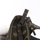 FENDI Zucca Canvas Shoulder Bag Black Brown Auth 177566-9