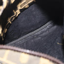 FENDI Zucca Canvas Shoulder Bag Black Brown Auth 177566-10