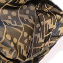 FENDI Zucca Canvas Shoulder Bag Black Brown Auth 177566-11