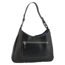 Salvatore Ferragamo Shoulder Bag Coated Canvas Black Silver Auth 177567-1