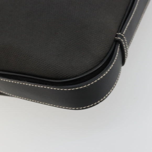 Salvatore Ferragamo Shoulder Bag Coated Canvas Black Silver Auth 177567