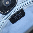 Salvatore Ferragamo Shoulder Bag Coated Canvas Black Silver Auth 177567-15