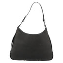 Salvatore Ferragamo Shoulder Bag Coated Canvas Black Silver Auth 177567-3