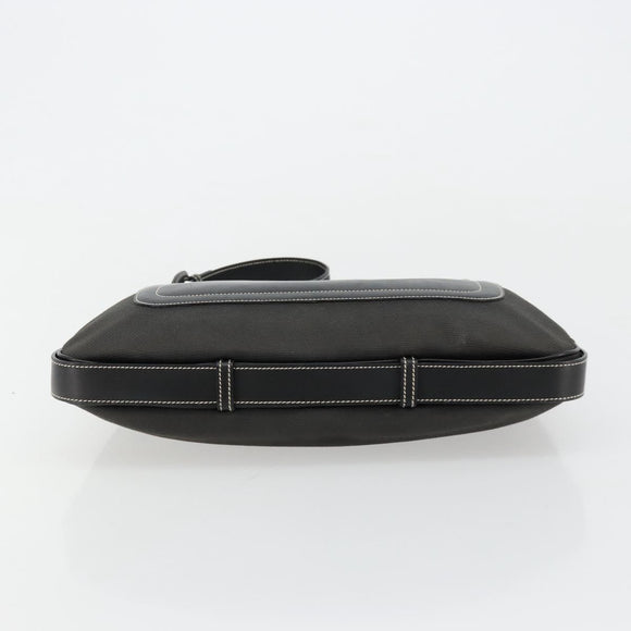 Salvatore Ferragamo Shoulder Bag Coated Canvas Black Silver Auth 177567