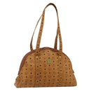 MCM Vicetos Logogram Tote Bag PVC Leather Brown Gold Auth 177569-1