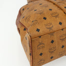 MCM Vicetos Logogram Tote Bag PVC Leather Brown Gold Auth 177569-11