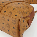 MCM Vicetos Logogram Tote Bag PVC Leather Brown Gold Auth 177569-12