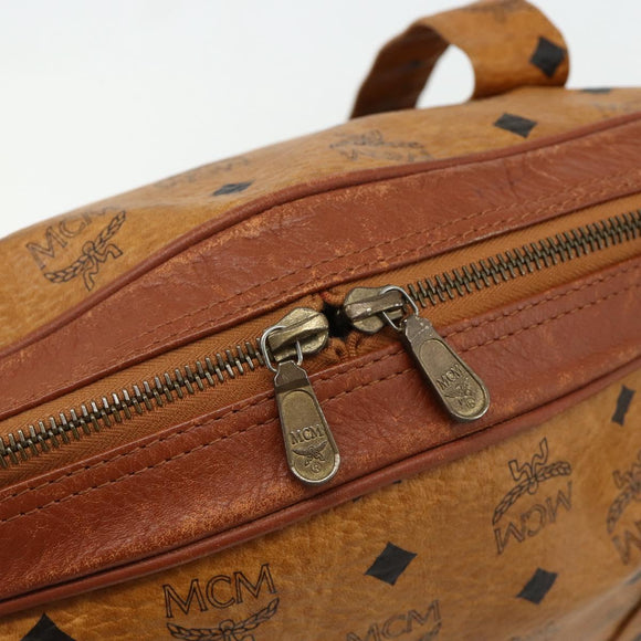 MCM Vicetos Logogram Tote Bag PVC Leather Brown Gold Auth 177569