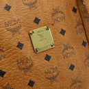 MCM Vicetos Logogram Tote Bag PVC Leather Brown Gold Auth 177569-15