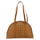 MCM Vicetos Logogram Tote Bag PVC Leather Brown Gold Auth 177569-3