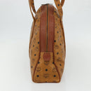 MCM Vicetos Logogram Tote Bag PVC Leather Brown Gold Auth 177569-5