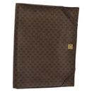 CELINE Macadam Canvas Clutch Bag PVC Leather Brown Gold Auth 177570-1