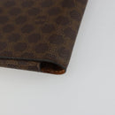 CELINE Macadam Canvas Clutch Bag PVC Leather Brown Gold Auth 177570-16
