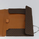 CELINE Macadam Canvas Clutch Bag PVC Leather Brown Gold Auth 177570-20