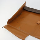 CELINE Macadam Canvas Clutch Bag PVC Leather Brown Gold Auth 177570-10