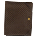 CELINE Macadam Canvas Clutch Bag PVC Leather Brown Gold Auth 177570-13