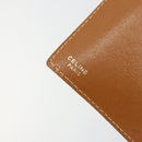 CELINE Macadam Canvas Clutch Bag PVC Leather Brown Gold Auth 177570-23