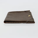 CELINE Macadam Canvas Clutch Bag PVC Leather Brown Gold Auth 177570-6