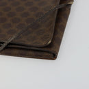 CELINE Macadam Canvas Clutch Bag PVC Leather Brown Gold Auth 177570-14