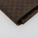 CELINE Macadam Canvas Clutch Bag PVC Leather Brown Gold Auth 177570-15