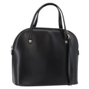 Gianni Versace Hand Bag Leather 2way Black Silver Auth 177571-1