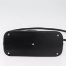Gianni Versace Hand Bag Leather 2way Black Silver Auth 177571-11