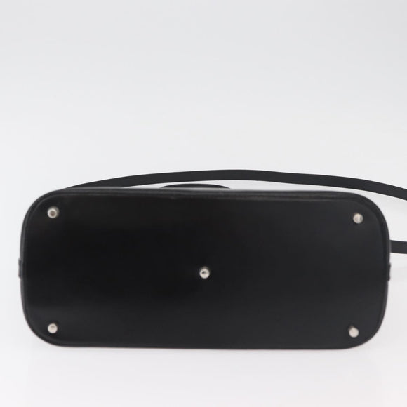 Gianni Versace Hand Bag Leather 2way Black Silver Auth 177571