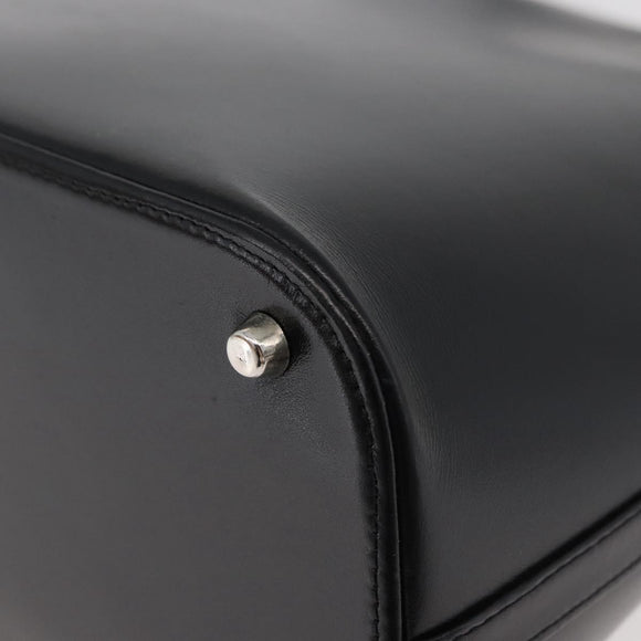 Gianni Versace Hand Bag Leather 2way Black Silver Auth 177571