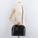 Gianni Versace Hand Bag Leather 2way Black Silver Auth 177571-23