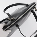 Gianni Versace Hand Bag Leather 2way Black Silver Auth 177571-6