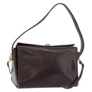 FENDI Hand Bag Leather 2way Brown Gold Auth 177573-1