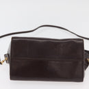 FENDI Hand Bag Leather 2way Brown Gold Auth 177573-5