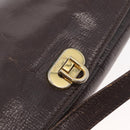 FENDI Hand Bag Leather 2way Brown Gold Auth 177573-18