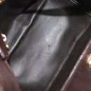 FENDI Hand Bag Leather 2way Brown Gold Auth 177573-12