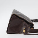 FENDI Hand Bag Leather 2way Brown Gold Auth 177573-3