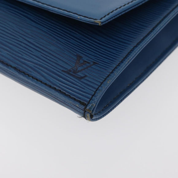 LOUIS VUITTON Epi Jena Clutch Bag Blue M52715 LV Auth 177598