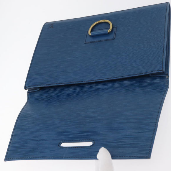 LOUIS VUITTON Epi Jena Clutch Bag Blue M52715 LV Auth 177598