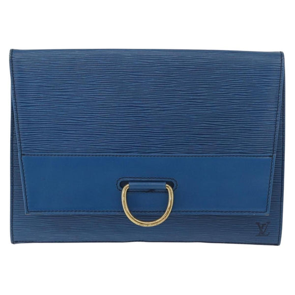 LOUIS VUITTON Epi Jena Clutch Bag Blue M52715 LV Auth 177598
