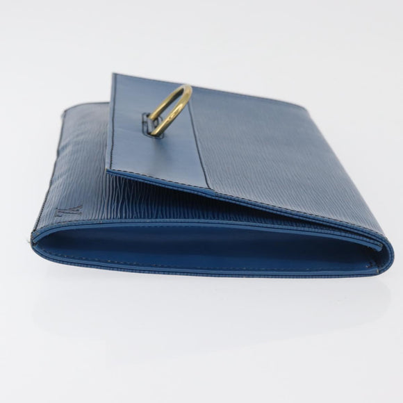 LOUIS VUITTON Epi Jena Clutch Bag Blue M52715 LV Auth 177598