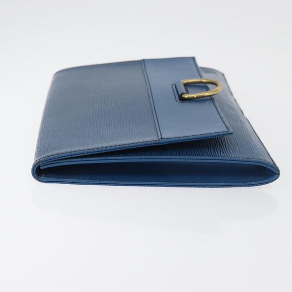 LOUIS VUITTON Epi Jena Clutch Bag Blue M52715 LV Auth 177598