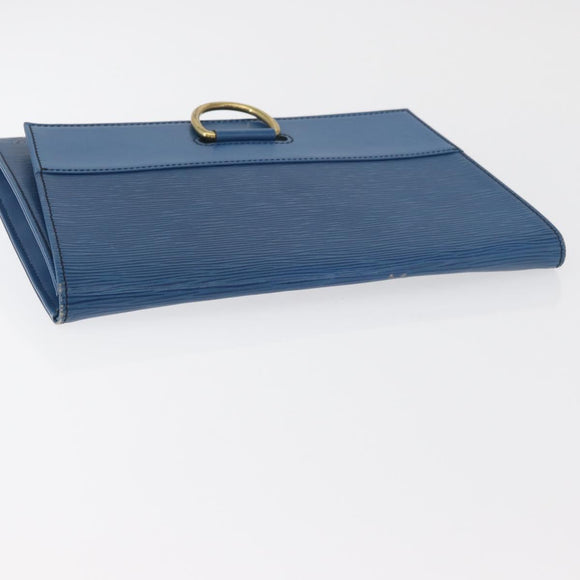 LOUIS VUITTON Epi Jena Clutch Bag Blue M52715 LV Auth 177598