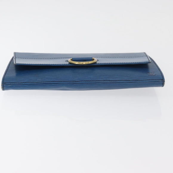 LOUIS VUITTON Epi Jena Clutch Bag Blue M52715 LV Auth 177598