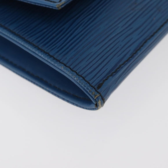 LOUIS VUITTON Epi Jena Clutch Bag Blue M52715 LV Auth 177598