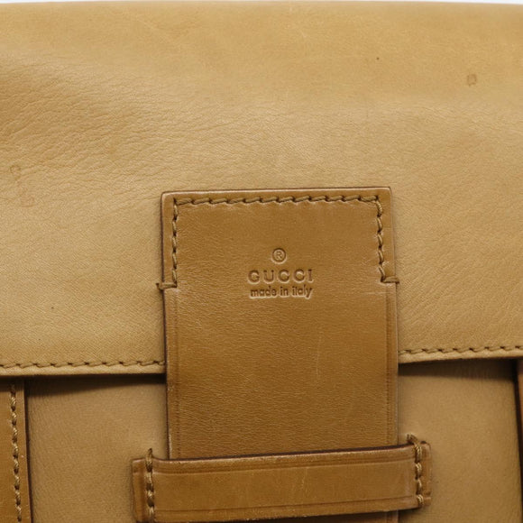 GUCCI Hand Bag Leather Beige 101287 Auth 177601