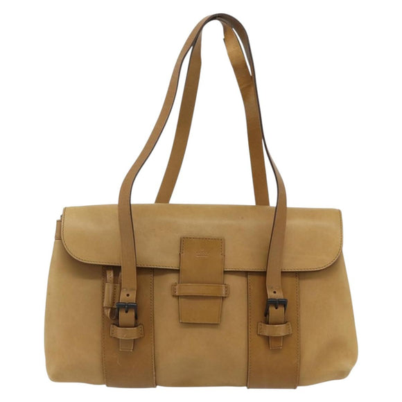 GUCCI Hand Bag Leather Beige 101287 Auth 177601