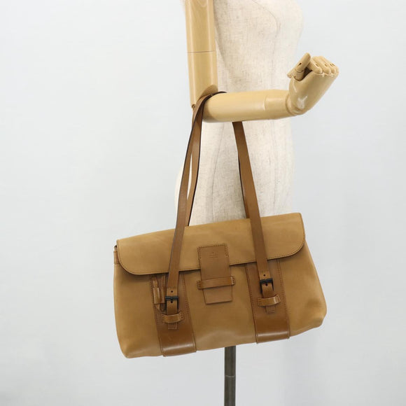 GUCCI Hand Bag Leather Beige 101287 Auth 177601