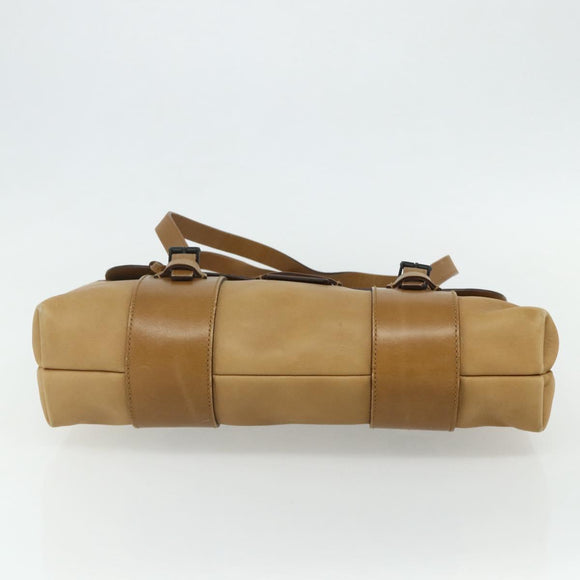 GUCCI Hand Bag Leather Beige 101287 Auth 177601
