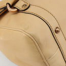 GUCCI Hand Bag Leather Beige Gold 124245 Auth 177602A-11
