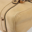 GUCCI Hand Bag Leather Beige Gold 124245 Auth 177602A-12