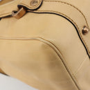 GUCCI Hand Bag Leather Beige Gold 124245 Auth 177602A-13